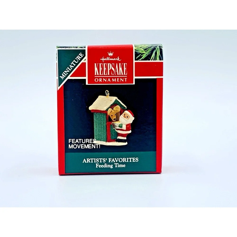 Hallmark Keepsake Miniature Feeding Time With Movement 1992 Holiday Ornament‎